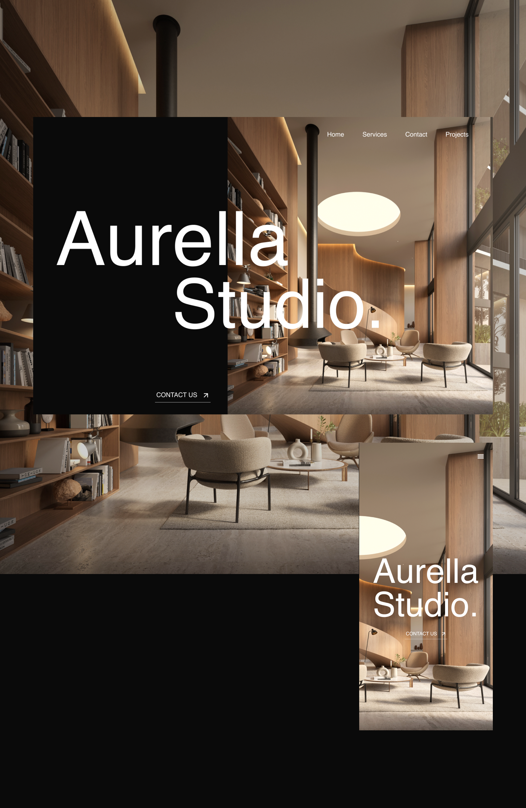 Interior Design Website - Aurella Studio. interier interierdesign interierdesign landing page landingpage ui uiux uxui webdesign