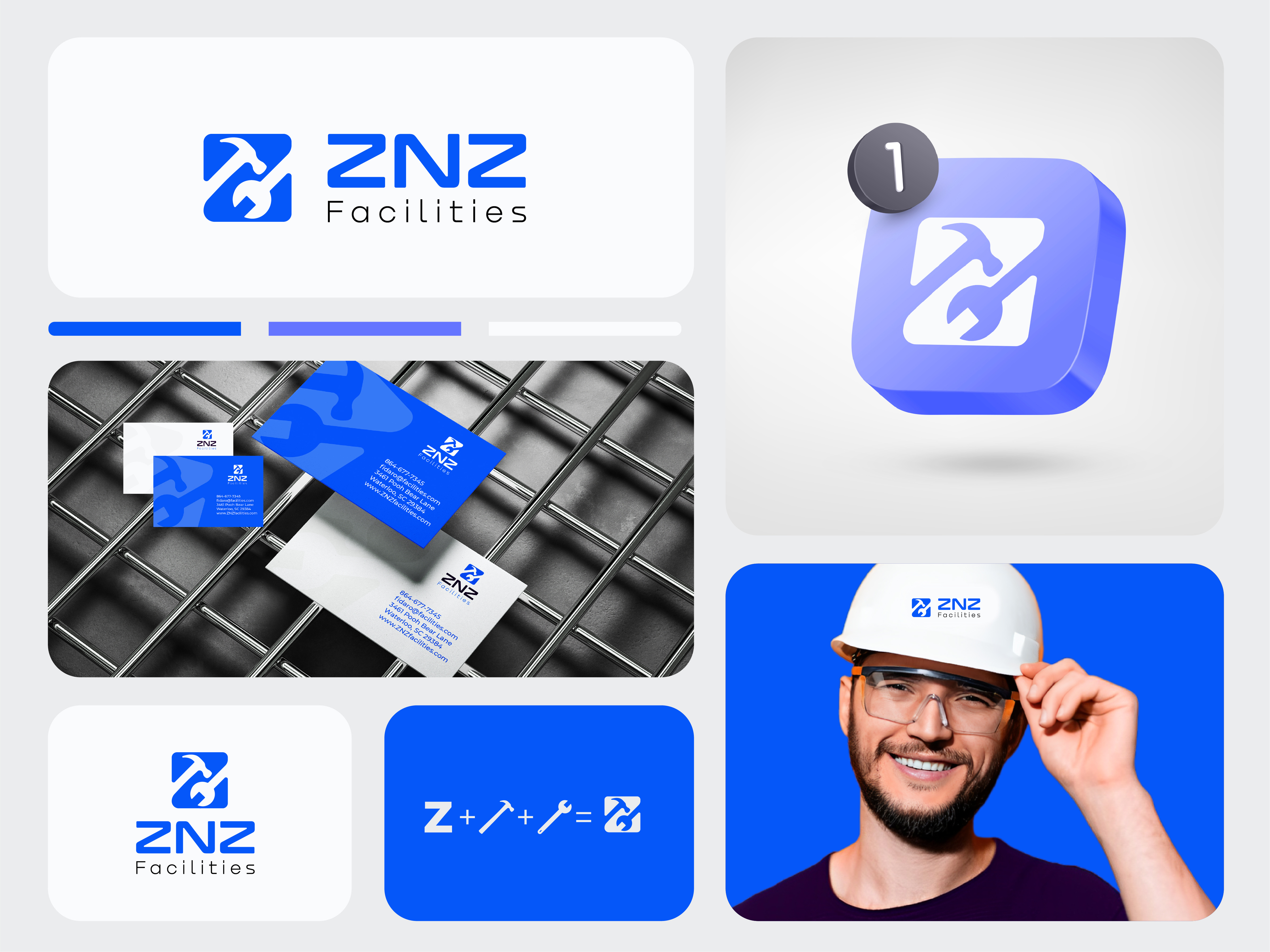 ZNZ Facilities -Visual Identity logo brand brand identity business logo company facilitice logo finance logo icon logo logo design logo mark logos logotype logoz mantain logo mark modern logo n logo tech logo z logo zn logo
