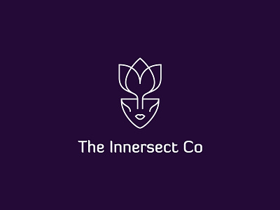 The Innersect Co logo branding female floral flower identity logo mark mask mystery secret symbol