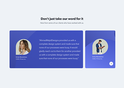 ✤ Testimonials Section UI branding design responsive design ui user interface ux