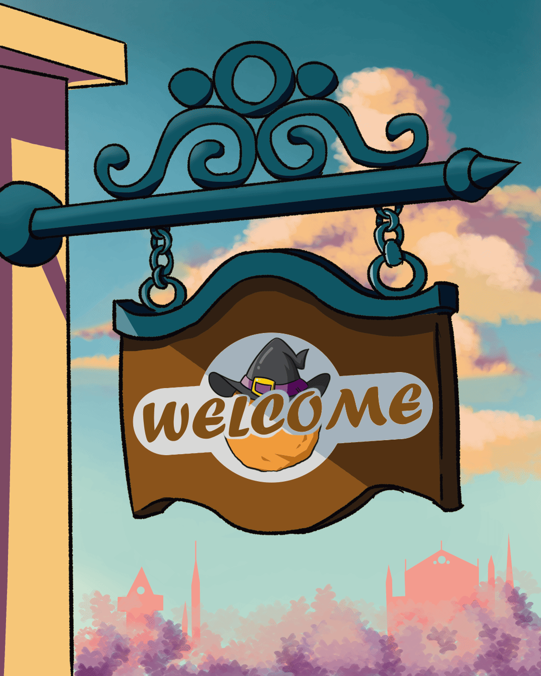 Welcome Sign bar hanging sign swaying welcome wind wood