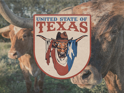 United State Of Texas apparel badge branding graphic design illustration longhorns modern retro shirt texas texture usa vintage vintage design