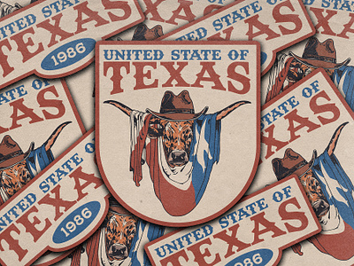 UNITED STATE OF TEXAS apparel badge branding graphic design illustration longhorns modern retro shirt texas texture usa vintage vintage design