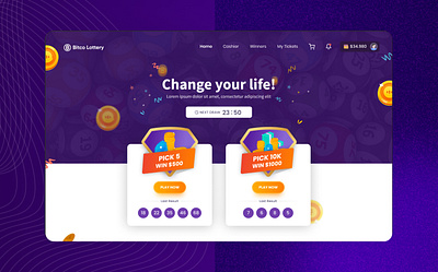 Bitcoin Lottery Application app branding design graphic design ui