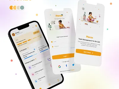 Planzo 3d animation app branding graphic design logo motion graphics task management ui