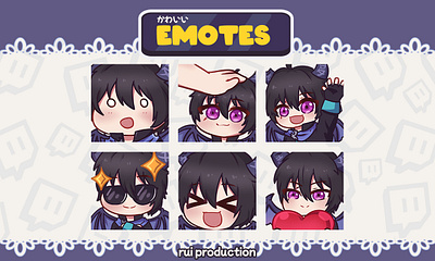 vtuber emotes custom for twitch, discord, and youtube design illustration logo logodesign streamer twitch twitch logo twitch.tv ui youtube logo