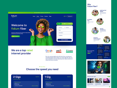 Fidium Fibernet Landing Page Design branding converting landing page design elegant website fibernet fibernet website fidium fibrnet graphic design landing page layout mockup mockup design modern website template trending mockup trending website ui ux website website design