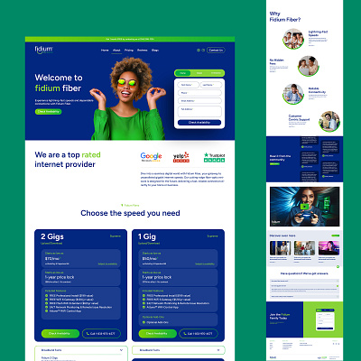 Fidium Fibernet Landing Page Design branding converting landing page design elegant website fibernet fibernet website fidium fibrnet graphic design landing page layout mockup mockup design modern website template trending mockup trending website ui ux website website design