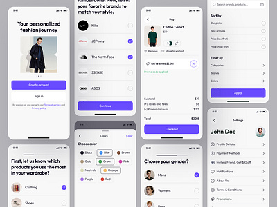 Online Shopping App - Account Setup account setup e commcer app ecommerce ecommerce shop fashion app minimal design mobile settings shopping app shopping cart