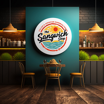 Sea beach restaurant logo 3d branding graphic design logo motion graphics