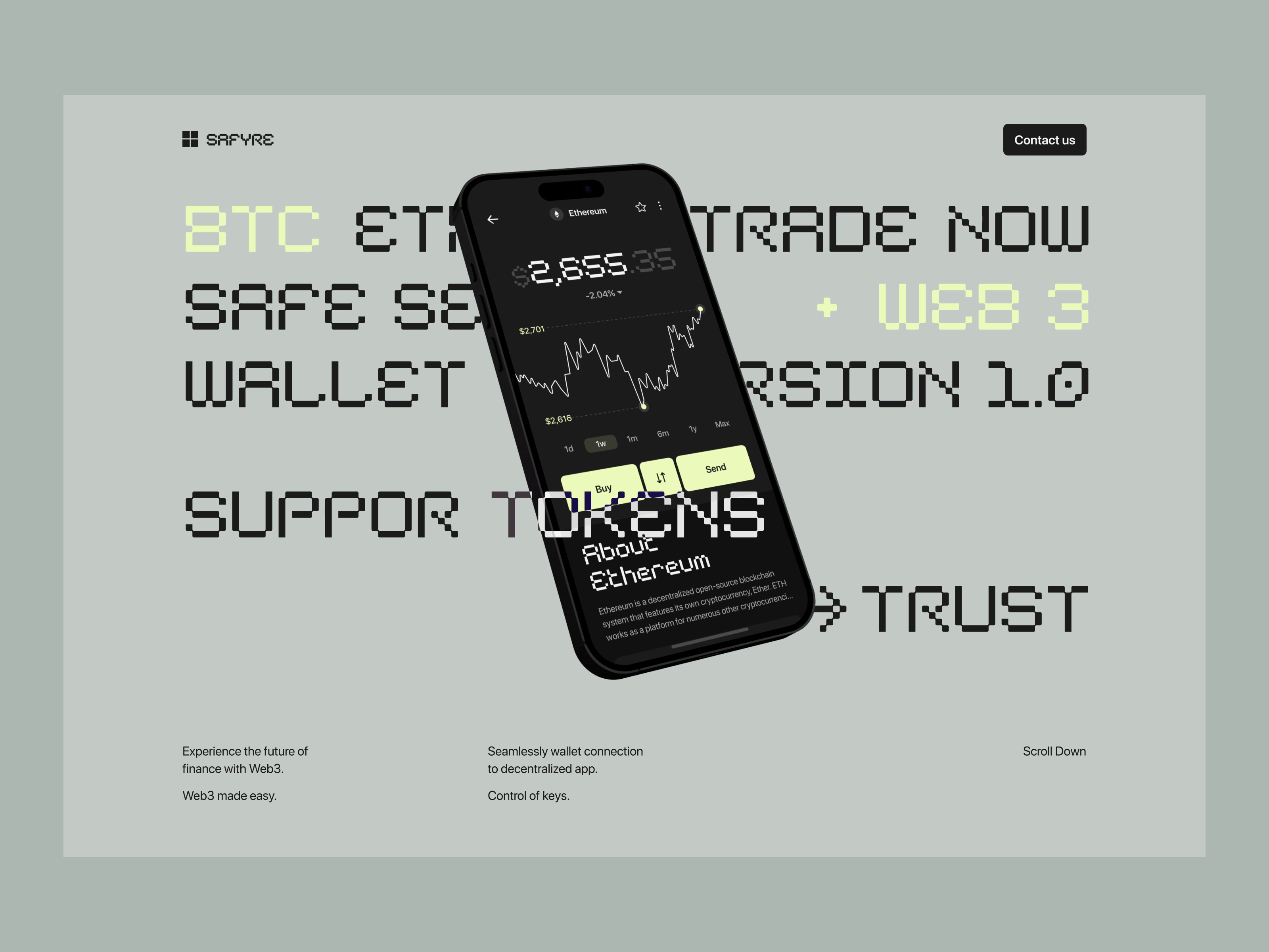 Example of Safyre App With Product Landing Page