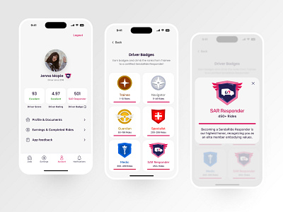 Badge System UI 3d animation app branding gamification graphic design ios ui ux