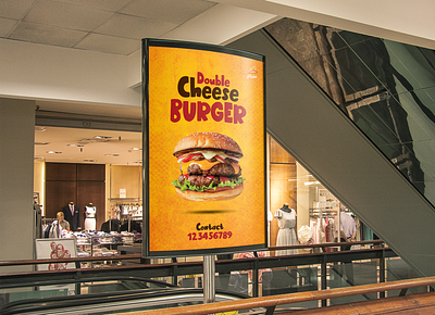 Rollup Banner - Burger Ads ads advertisement banner branding business corporate creative design food graphic graphic design modern professional restaurant roller rollup xbanner