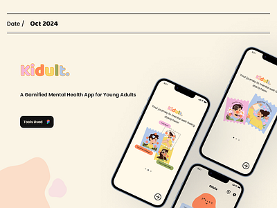 "Kidult"- Mental Health App app design case study design figma gamification mental health mobile app ui ui design ui ux user experience user interface ux design