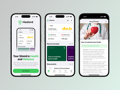 Healord - Wellness Mobile app design health health app health mobile app health tracker health tracker app healthcare healthcare app mobile mobile app mobile design mobile health tracker mobile healthcare ui design uiux ux wellness wellness app workout