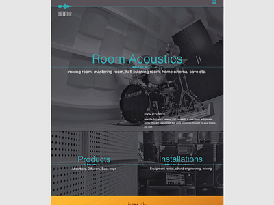 "Intone", acoustics, website, 2018 website design