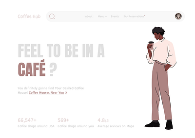 Coffee Hub (Coffee house finder website design) app cafe coffee coffee house coffee shop ui uiux ux web website