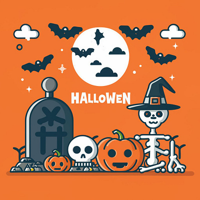 Halloween template graphic design illustrations logo