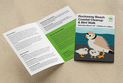 NYC Parks Rockaway Beach Cleanup Flyer graphic design illustration print wildlife