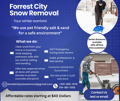 snow removal job branding design digital flyer