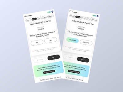 Voting App Design Poll Make app design clean mobile response poll polling app product designer survey survey app ui design voting voting app web design