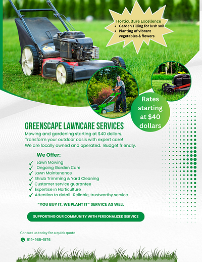 Lawn Care flyer job branding digital flyer lawn care