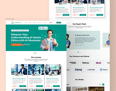 AL MUAMALAT course platform education platform homepage design islamic finance ui ux design web design