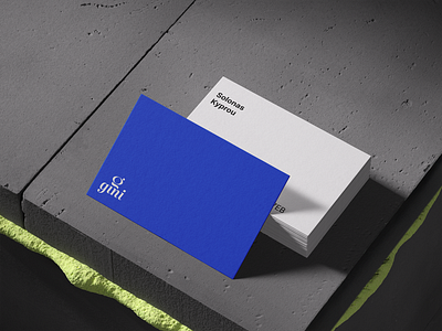 Gini — Business Card blue and white brand design branding business card business identity clean branding concrete texture corporate identity design inspiration fintech fintech branding gini graphic design identity design minimalist mockup modern stationery typography visual identity