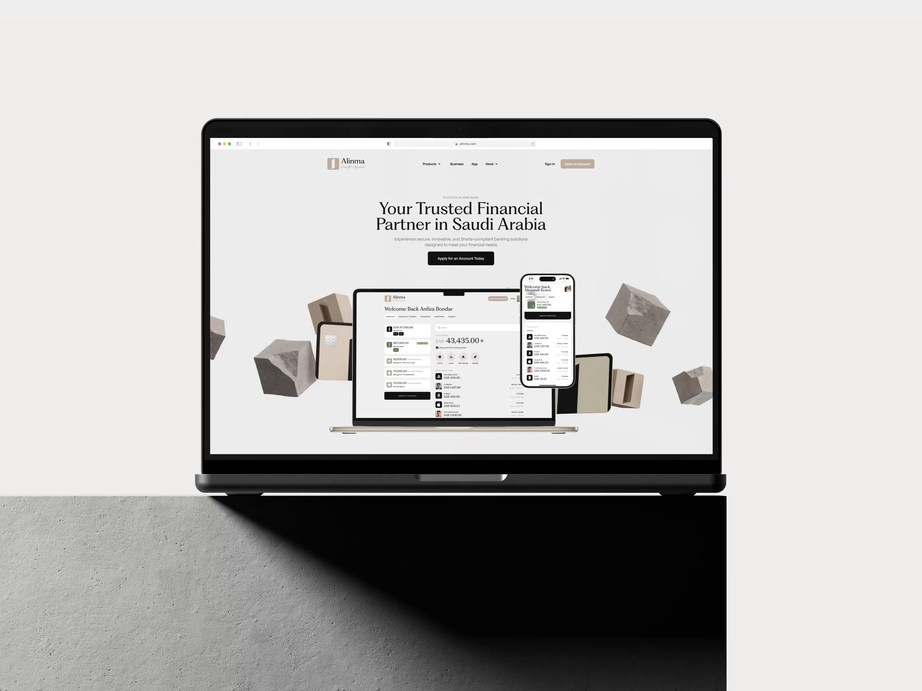 Example of Fintech Website Design
