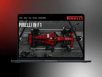 Pirelli hero section branding graphic design ui