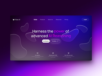 PulseAI Concept Web ai artificial intelligence figma glassmorphism gradient ui