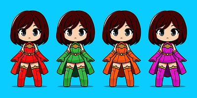 A Cute SuperGirl animation branding cartoon character design graphic design icon illustration logo ui