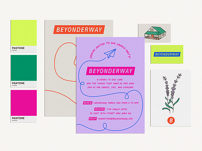 Beyonderway Stationary branding design graphic design illustration logo typography