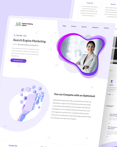 Digital Marketing UI Design - DME adobexd agency creativeagency digitalagency digitalmarketing figma design graphic design ui ui design uidesign uxdesign web design webdesign website websitedesign