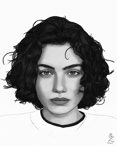 Model Portrait Drawing by Oz Galeano art arte boceto design dibujo digitalart drawing fanart illustration model ozgaleano pencil portrait retrato sketch ui