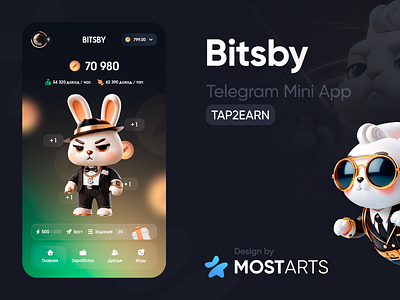 BITSBY - Telegram Mini App - Tap2Earn animation app bitsby crash development game game app tap2earn telegram telegram mini app web design