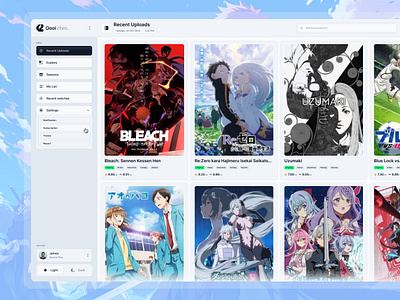 QoolVibes - Streaming anime platform UI design animation anime app branding design film japan app logo manga movie netflix serie stream streaming ui ux