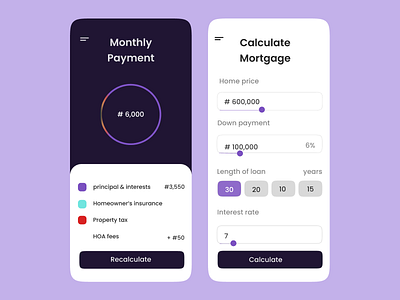 Mortgage calculator 3d animation branding graphic design motion graphics ui