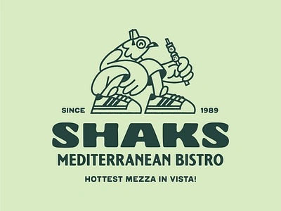 Shaks Merch albatross bar branding bird gull lock up lockup mascot mediterranean merch merchandise design mezza middle eastern restaurant branding seagull street food t shirt design tshirt