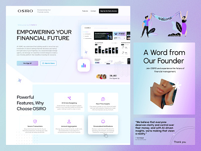 OSIRO Pre-Sign-Up Landing Page antdesk clean ui dashboard landing dribbble early access financial management fintech design hero ssection idealrahi landing page presignup ui ux user engagement user interfae web design website welcome