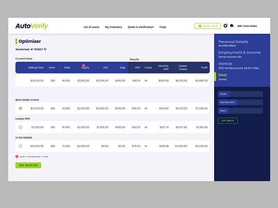 Vehicle Finance Company Dashboard branding dashboard design graphic design loan dashboard table ui vehicle website