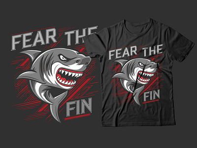 Fear the Fin T-Shirt Design | Shark t-shirt, Graphic tee, tshirt aggressive shark bold typography clothing custom apparel custom t shirt design fear the fin fear the fin t shirt fierce animal art graphic tee illustrated tee ocean life sea creature design shark shark t shirt shark t shirt design sports mascot t shirt t shirt design team merchandise unique t shirt