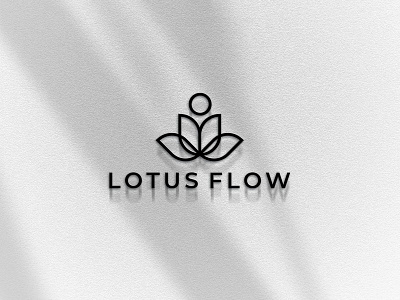 Lotus Flow yoga logo asana balance calm design chakra flexibility health holistic inner peace meditation mindfulness minimalist logo nature serenity spiritual tranquility wellness wellness branding yoga yoga studio zen