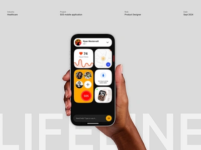 Emergency Health Service App - SOS accessibility chronic illness app emergency app emergency mobile app emergency service emergency situation app health service application healthcare app heart rate monitor lifeline health app location share mobile app design modern app design product design sos application sos signal ui ux design urgent help urgent help app visual design