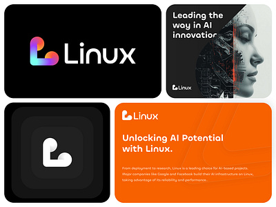 Linux Logo For, AI Development, OpenSource, AI Tools abstract logo ai logo ai trend logo 2024 aitools app icon brand identity branding deeplearning development logo gradient logo letter l logo design liinux logo design machinelearning modern logo design opensource techstack