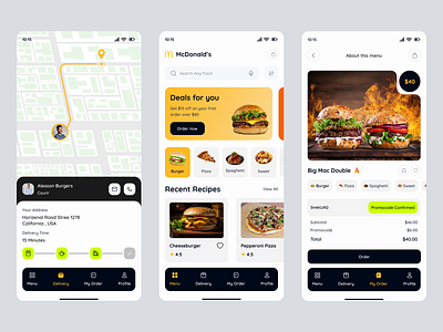 Food Order & Delivery App appredesign cleandesign dailyui deliveryapp designinspiration designshowcase designsystem foodapp fooddeliveryapp foodordering minimaldesign mobiledesign modernui productdesign prototype uicomponents uitrends uiux userinterface uxdesign