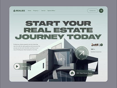 Realies - Real Estate Landing Page! 3d agent profile ui animation booking rental ui graphic design home finder interactive map luxury property minimalist ui modern real estate motion graphics property app design property listing property search real estate app ux real estate dashboard real estate portal real estate ui real estate website ui