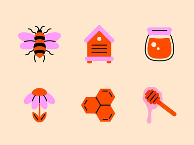 Honey Icons graphic design honey icon icon design icons illustration vector vector illustration