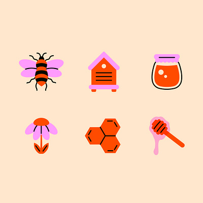 Honey Icons graphic design honey icon icon design icons illustration vector vector illustration