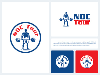 Noc Tour fitness club logo active athletic cardio dumbbell endurance energy fitness club gym health minimalist modern design motivation movement muscles power sport strength training weightlifting wellness